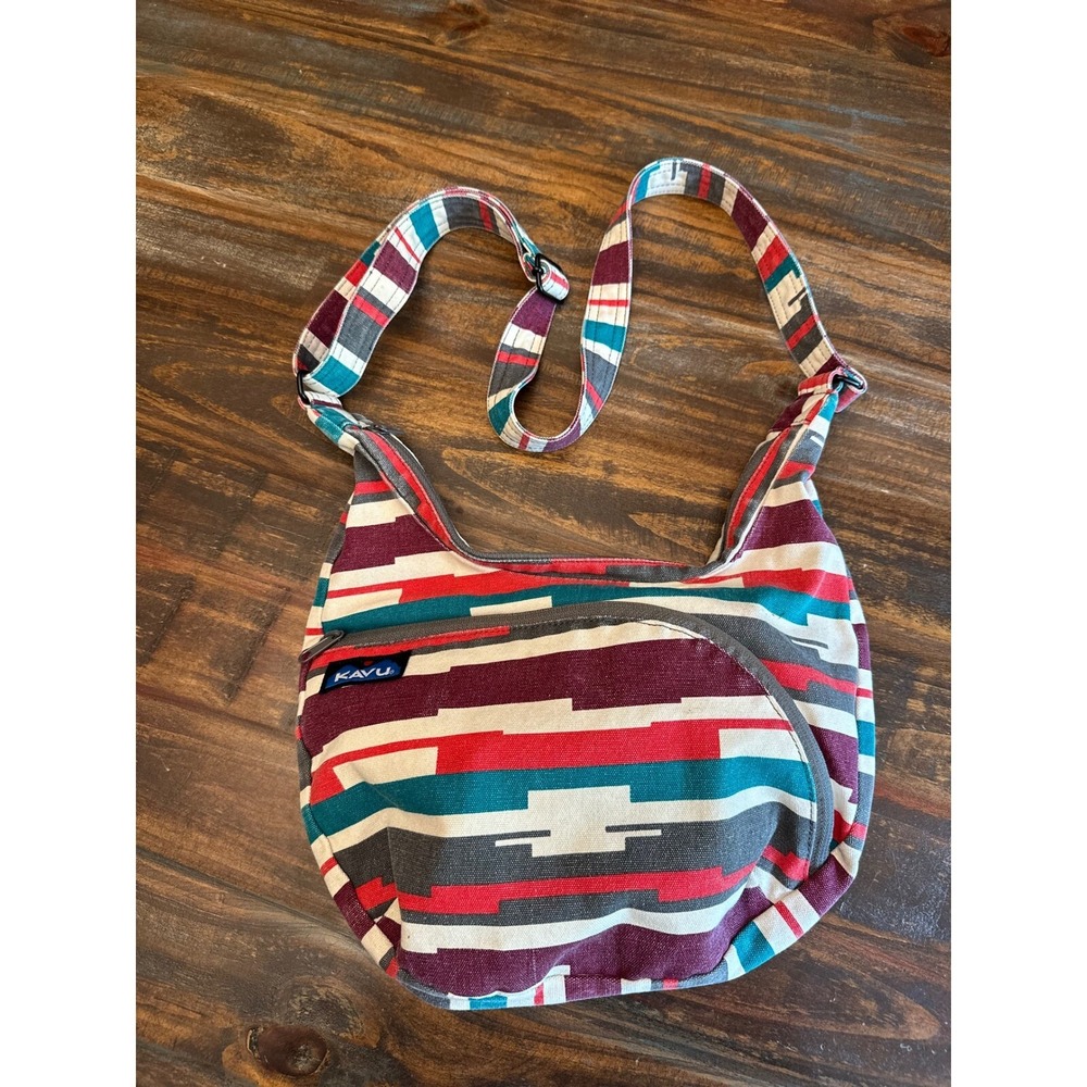 Kavu Rope Sling Bag Crossbody Shoulder Bag Striped Adjustable Strap Purse Stripe